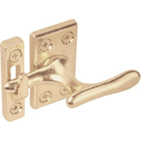 Brass Window Lock Casement Fastener - Defender Security U 9935 Casement Window Latch Lock, Brass Plated Finish