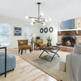thumbnail image 3 of 8-Light Modern Chandelier Black and Gold Ceiling Lamp Semi Flush, 3 of 8