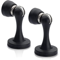 KOLAKO Magnetic Door Stops, Magnet Door Stopper, Door Holder with Catch, Stainless Steel Doorstop Wall Protector, Black, 2 Pack
