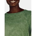 thumbnail image 4 of Time and Tru Women’s Washed Sweatshirt with Long Sleeves, Sizes S-XXXL, 4 of 5
