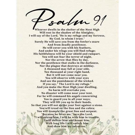 Psalm 91 Wall Art Poster Bible Verses Wall Decor Christian Wall Art Decor Prayer Room Decor Religious Gifts For Home Church Or Prayer Room Faith Based Gift For Christian Believers poster