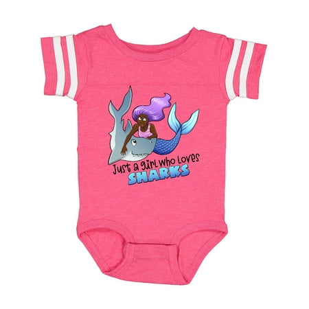 

Inktastic Just a Girl Who Loves Sharks- Mermaid Gift Baby Girl Bodysuit