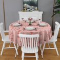 thumbnail image 2 of Pink Butterfly Pattern Round Tablecloth 60"x60",Wrinkle Wipeable Table Cloth for Kitchen Dining Room Picnic Patio Party, 2 of 6