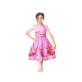 thumbnail image 2 of Girls Dress Rose Flower Double Bow Tie Party Sundress Casual 9-10 Years, 2 of 9