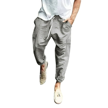 

Loose Pants Mens Scrub Pants with Pockets Mens Spring And Fashion Autumn Simple Solid Color Leisure High Street Elastic Lace Up Pants Trousers Pants