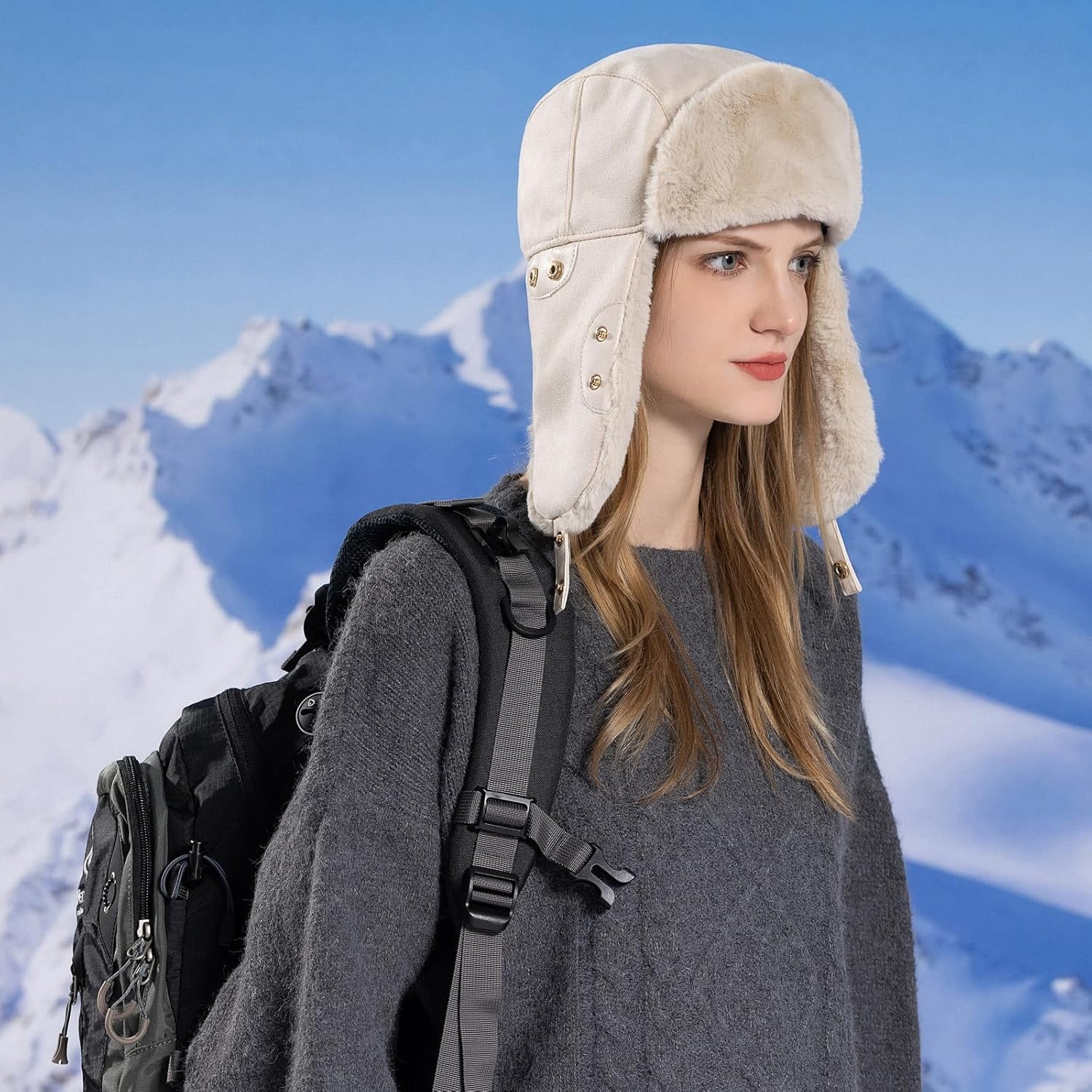 YooGuoGuo Women Men Winter Trapper Hats Ear Flaps Ushanka Trooper Hunting Hat Outdoor Ski Snow Windproof Cap