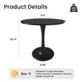 thumbnail image 2 of Farini 31.5" Round Dining Table, Wood Top with Metal Pedestal Base, Seats 2-4 People, Black, 2 of 9