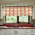 thumbnail image 3 of Yayeee Kitchen Curtains Tier Set of 2 Light Filtering 57"x24" Over Sink Window Panels, Beige Geometric, 3 of 7