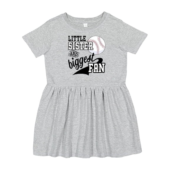 Inktastic Little Sister and Biggest Baseball Fan Girls Toddler Dress