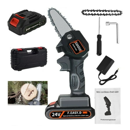 LELINTA Portable Electric Powered Mini Chain Saw - One-Hand Saw Woodworking Electric Chain Saw Wood Cutter Cordless for Branch Wood Cutting Garden Tree Logging