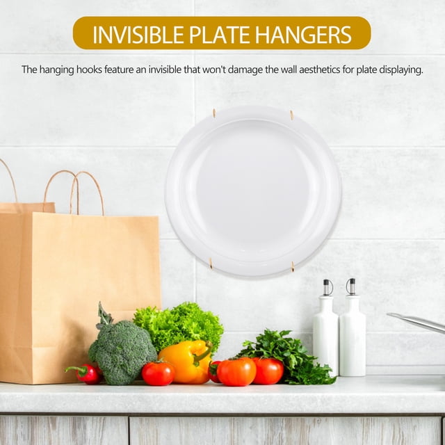 unbranded 2Ud Invisibles Para Colgar Platos U Resorte En Acero Inoxidable Dorado Para Y Cocina