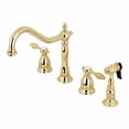 thumbnail image 2 of Kingston Brass KS1798TALBS Widespread Kitchen Faucet, Brushed Nickel, 2 of 4