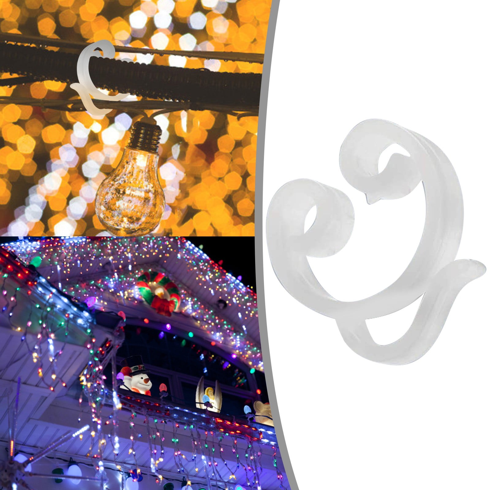 WNG Christmas Light Hooks Mini Gutter Hang Hooks Clip Outside String