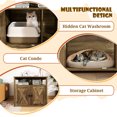 thumbnail image 6 of Demi Bonn 31" Cat Litter Box Enclosure with Double Barn Doors Divider and Storage Shelf, Hidden Cat House Washroom Furniture, Brown, 6 of 8