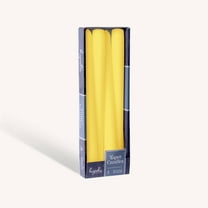 Hyoola 12" Yellow Dripless European Made Taper Candles, Unscented Paraffin Wax with Cotton Wicks, 4-Pack