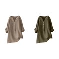 thumbnail image 1 of (2-Pack) Rinsvye Womens Solid Color Long Sleeve Mandarin Collar Blouse Women Clothing Timeless Design, 1 of 4