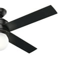 thumbnail image 5 of Hunter 52 inch Indoor Ceiling Fan with LED Light - Black Ceiling Fan for Bedroom, Living Room, or Kitchen, Standard Mount, Wall Control, 4 Blades, Includes Bulb - Hepburn 59321, Matte Black, 5 of 16