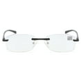 thumbnail image 5 of Black Frameless Business Reading Glasses Ultralight Aluminum Magnesium Bifocal Anti-Blue Light Spring Hinge Rimless Readers +4.00, 5 of 6