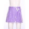 thumbnail image 3 of Haitryli Women's Disco Sequin Skirt Bodycon Mini Glittery Fully Lined with Side Zip for Rave Lavender S, 3 of 7
