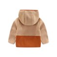 thumbnail image 4 of Toddler Boy's Cute Jackets Hooded Zip Up Color Block Fleece For Autumn And Winter Thickened Elastic Coat Kids Outerwear Size 12-18 Months, 4 of 5