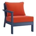 thumbnail image 4 of WestinTrends Avalon Outdoor Patio HDPE Loveseat Sofa with Patio Cushions, Navy Blue/Orange, 4 of 5