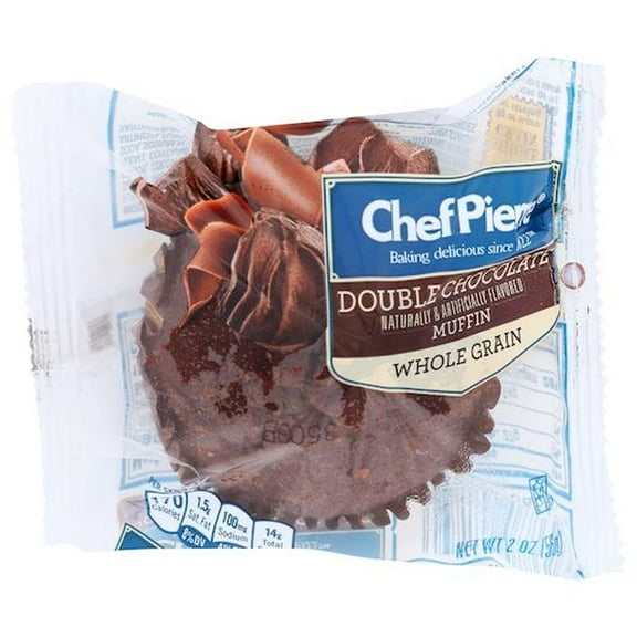 Chef Pierre Individually Wrapped Whole Grain Double Chocolate Muffin, 2 Ounce -- 48 per case.