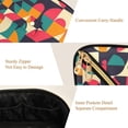 thumbnail image 5 of FORMRS Makeup Bag Travel Cosmetic Organizer for Women Fold Flat Zipper Pouch with Handle, Retro Geometric, 5 of 8
