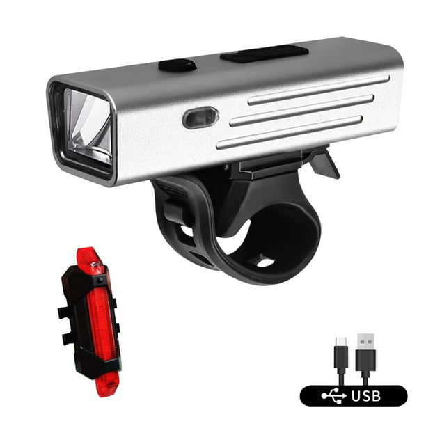 Fiudx Luces de Ciclismo, Faro Inteligente con Brillo Ajustable, Linterna Impermeable Recargable Tipo C, Batería de Larga Duración para Aventuras Al Aire Libre, Seguridad Nocturna, Diseño Impermeable.
