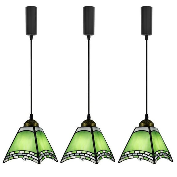 Kiven H Track Pendant Lightning,Adjustable Cord Length,Tiffany Style H Track Lighting Pendant Lights, 3 Lights