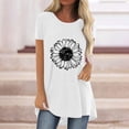 thumbnail image 4 of Pxiakgy Vente Chaude!! T-Shirt Graphique Tournesol Mignon à Manches Courtes Imprimé Vintage Mode Décontractée Col Rond Manches Courtes devant Long Dos T-Shirt Blanc m, 4 of 4