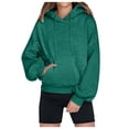 thumbnail image 2 of Plain Hoodies for Women 2025 Fall Winter Long Sleeve Basic Hooded Sweatshirt with Pockets Pullover Tops, 2 of 6