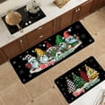 thumbnail image 4 of Vggrvlo Christmas Bath Rugs Mats Non Slip Extra Thick Chenille Runner Rugs Rubber Backing Machine Washable Kitchen Mats Rugs 2PCS for Kitchen, Floor, Office, Sink, Laundry, Black and Gray, 4 of 6