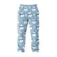 thumbnail image 5 of Fabrcox Christmas Graphic Pajamas Bottoms for Men Thick Warm Wide Leg Christmas Snowman Xmas Casual Loose Cartoon Lounge Bottoms Light Blue 3XL, 5 of 5