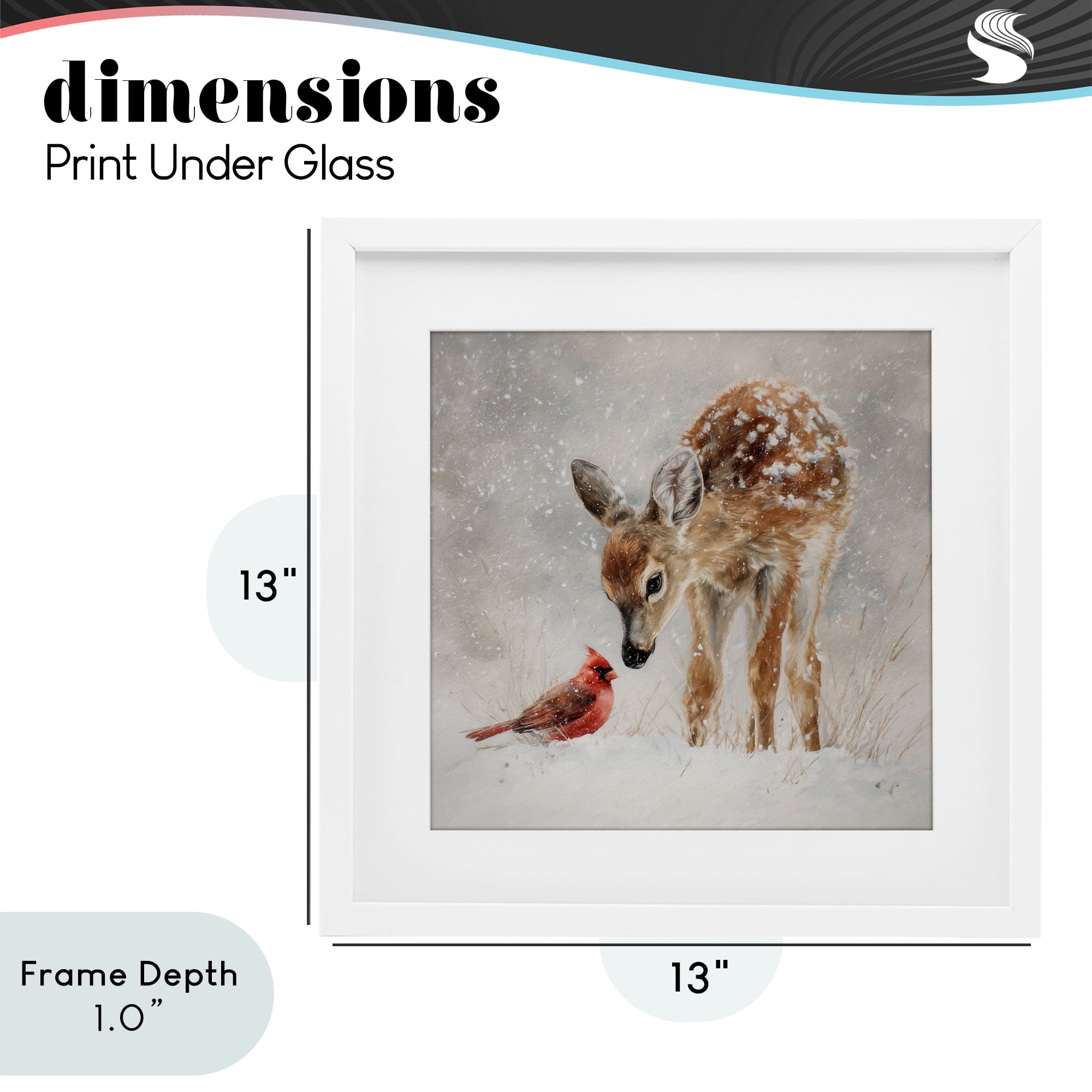 Stupell Industries Little Fawn & The Cardinal White Framed Print Under Glass, design by Tina LeCour