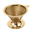 thumbnail image 5 of Pebbuoy Coffee Filter Stainless Steel Pour Over Coffee Dripper Reusable Paperless Coffee Cone Filter for Home, 5 of 6