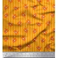 thumbnail image 1 of Soimoi Orange Poly Georgette Fabric Stripe,Fire Ring & Lion Cartoon Print Fabric by The Yard 52 Inch Wide, 1 of 1