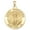 Yellow Gold, variant on Saint Peregrine Religious Medal Female Adult Pendant - 2/3″ Size of Dime, Sterling Silver