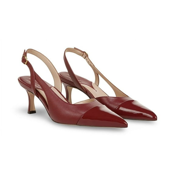 27 EDIT Naturalizer Women's Ilyssa Slingback Pump Cranberry Leather 6.5M