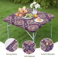 thumbnail image 4 of Multicolor Ethnic Floral Pattern Square Fitted Tablecloth with Elastic Edge,Square Table Cover,Washable Elastic Table Cover for Home Kitchen Party Decor 34"x34", 4 of 6