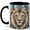 Black, variant on Jeweled Lion Coffee Mug, White Lion Mug, Ceramic 11 oz