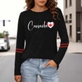 thumbnail image 2 of Bainana Long Sleeve Graphic T Shirt For Women Letter Print Crew Neck Canada Day Celebration Tops Comfortable Casual Ladies Festival Partywear Top Black Size L, 2 of 4