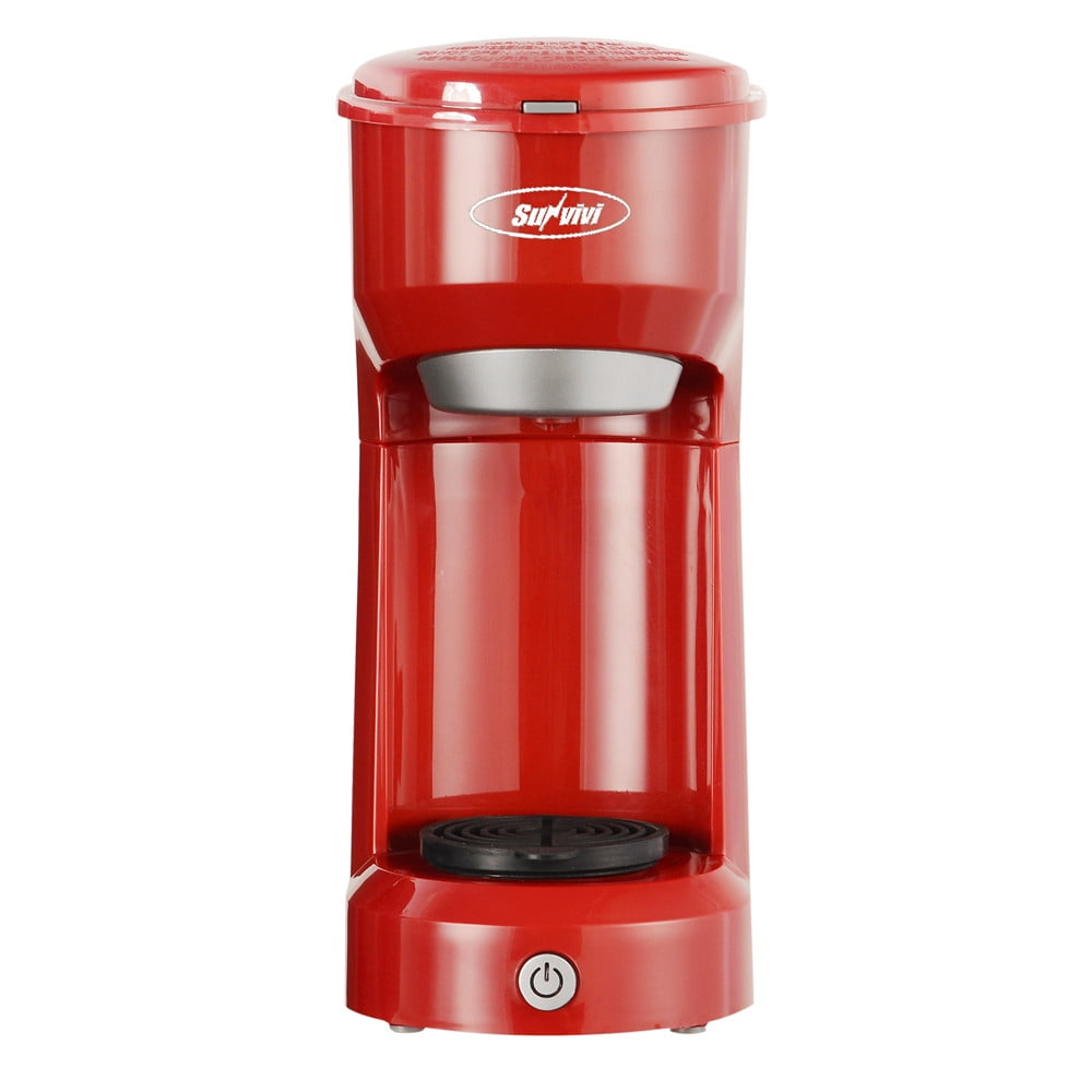 BELLA Dual Brew Single Serve Coffee Maker, K-cup Compatible with Ground  Coffee Basket & Adapter - Carefree Auto Shut Off & Adjustable Tray, 14oz,  Red