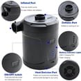 thumbnail image 2 of Bomba de aire portátil con batería de 5200 mAh, inflador de llenado rápido recargable por USB, desinflador de colchones de aire, barcos, 3 boquillas (ciclindro), 2 of 5