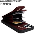 thumbnail image 2 of Wallet Case Compatible with iPhone 14 Pro Max with Card Holder [Built in 360 Rotation Ring Kickstand] PU Leather Shockproof Anti-Scratch Slim Protective Cover for Women-Red, 2 of 12