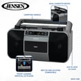 thumbnail image 2 of Reproductor de CD y Casetes Portátil Jensen Gris con Radio AM/FM y Compatibilidad CD MP3, 2 of 7