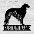 thumbnail image 2 of Craftnamesign Custom FLoral Borzoi Metal Wall Art LED Light, Personalized Flower Dog Name Sign, 2 of 5