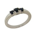 thumbnail image 1 of LBG British Made Real 9k White Gold Natural Sapphire Womens Anniversary Ring - 33 size options - Size 6.25, 1 of 6