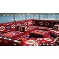 thumbnail image 2 of U Shaped Burgundy Arabic Sofa, Turkish Sofa with Floor Cushions, Diwan Sofa, Convertible Sofa Set, Diwan Sofa, Floor Cushions for Adults, 2 of 5