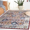 thumbnail image 3 of SAFAVIEH Bayside Jarvis Oriental Polyester Machine Washable Area Rug, Blue/Red, 5'3" x 7'6", 3 of 13
