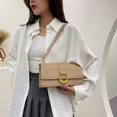 thumbnail image 3 of Bolso cruzado con solapa de Color puro de cuero PU para mujer a la moda, Vintage para mujer, 3 of 5